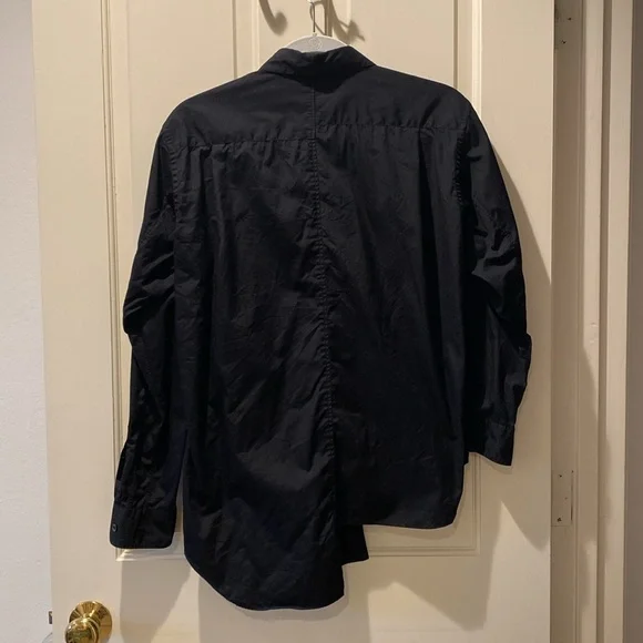 Comme des Garcons Home Plus Asymmetrical Black Button-Up Shirt, sz S - Picture 3 of 5